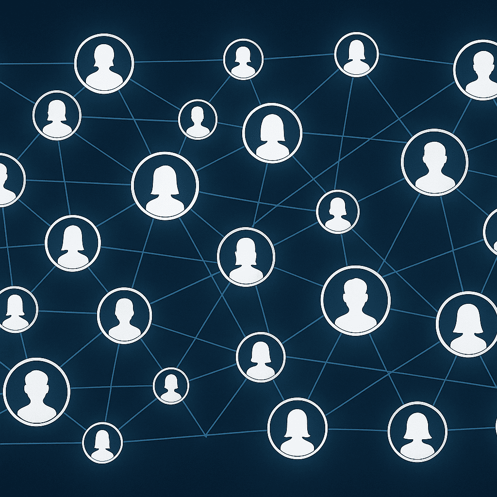 Network nodes connecting dating profiles via algorithm