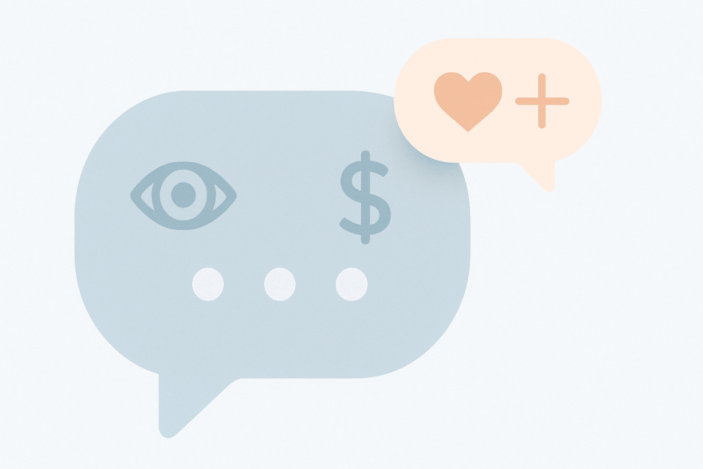 Illustration showing emotional manipulation inside online chat messages