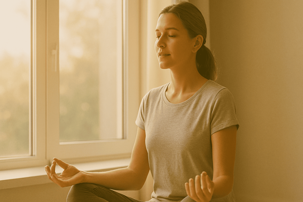 Person practicing mindfulness to overcome jealousy relationship issues