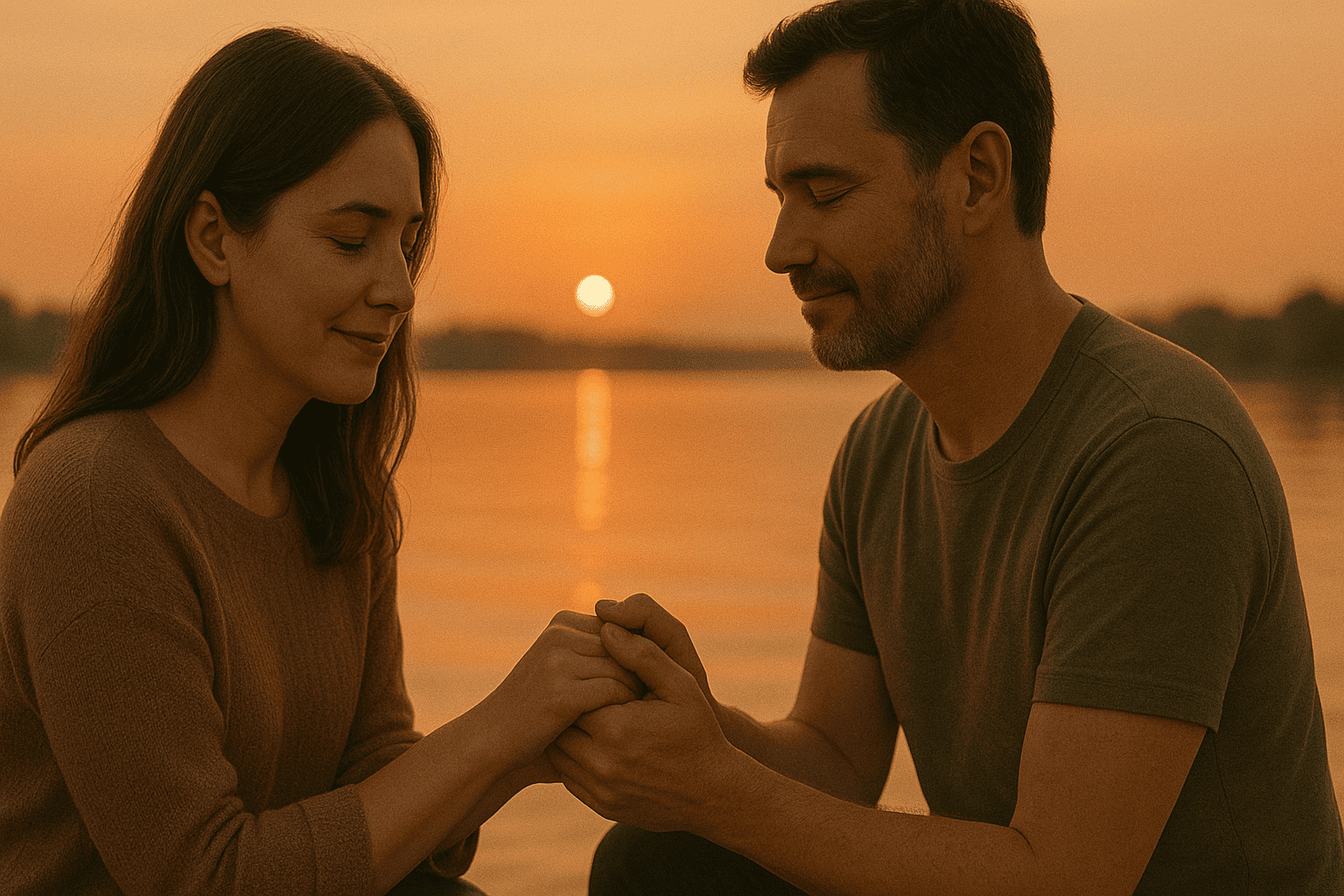 Couple rebuilding trust in a relationship after emotional conflict