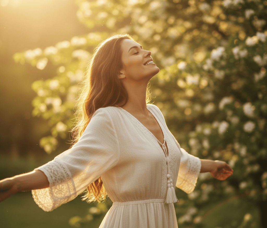 Woman smiling after rebuilding confidence post-breakup