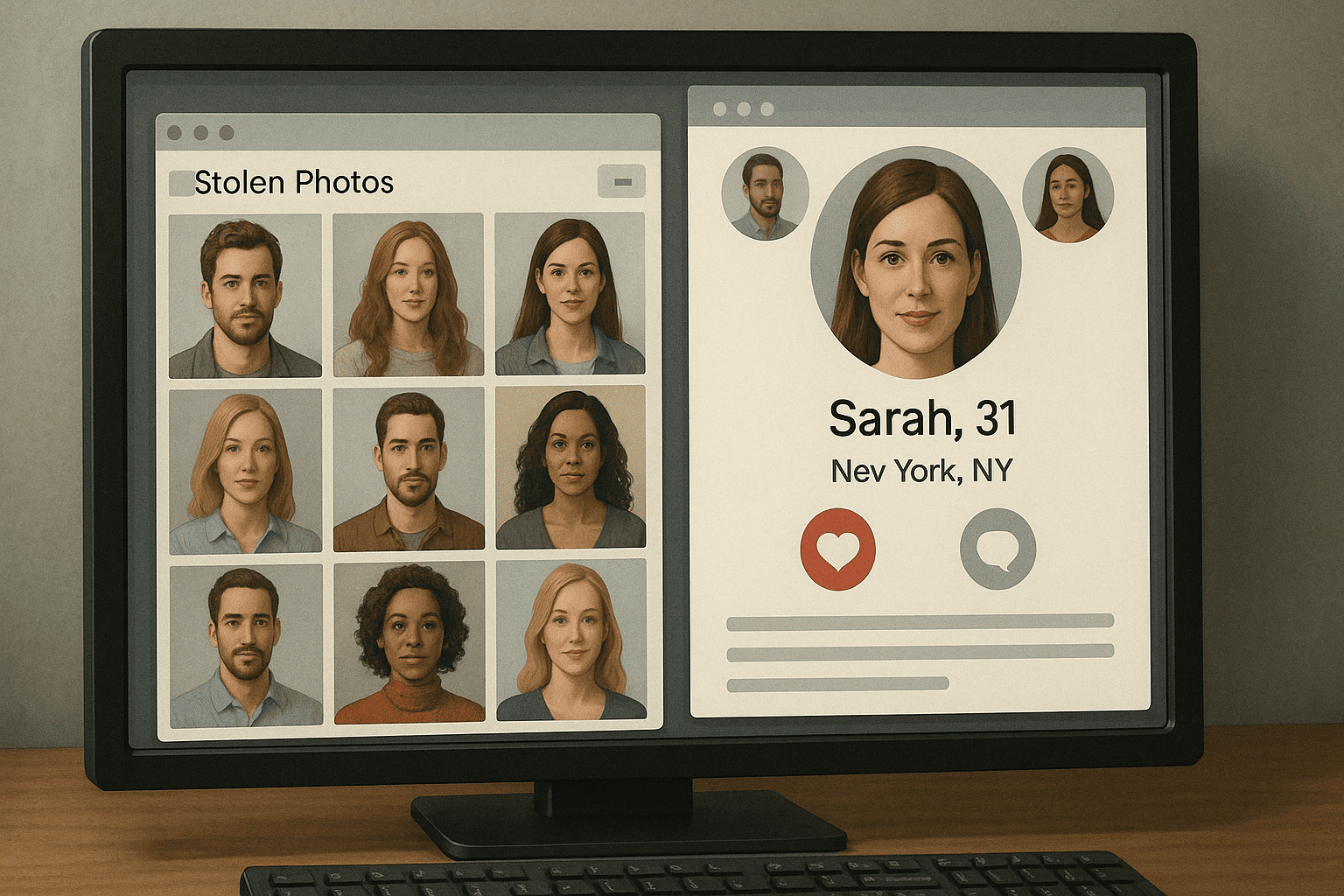 Stolen photos used in online romance scams