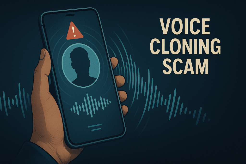 Scammer using AI voice cloning in a phone call