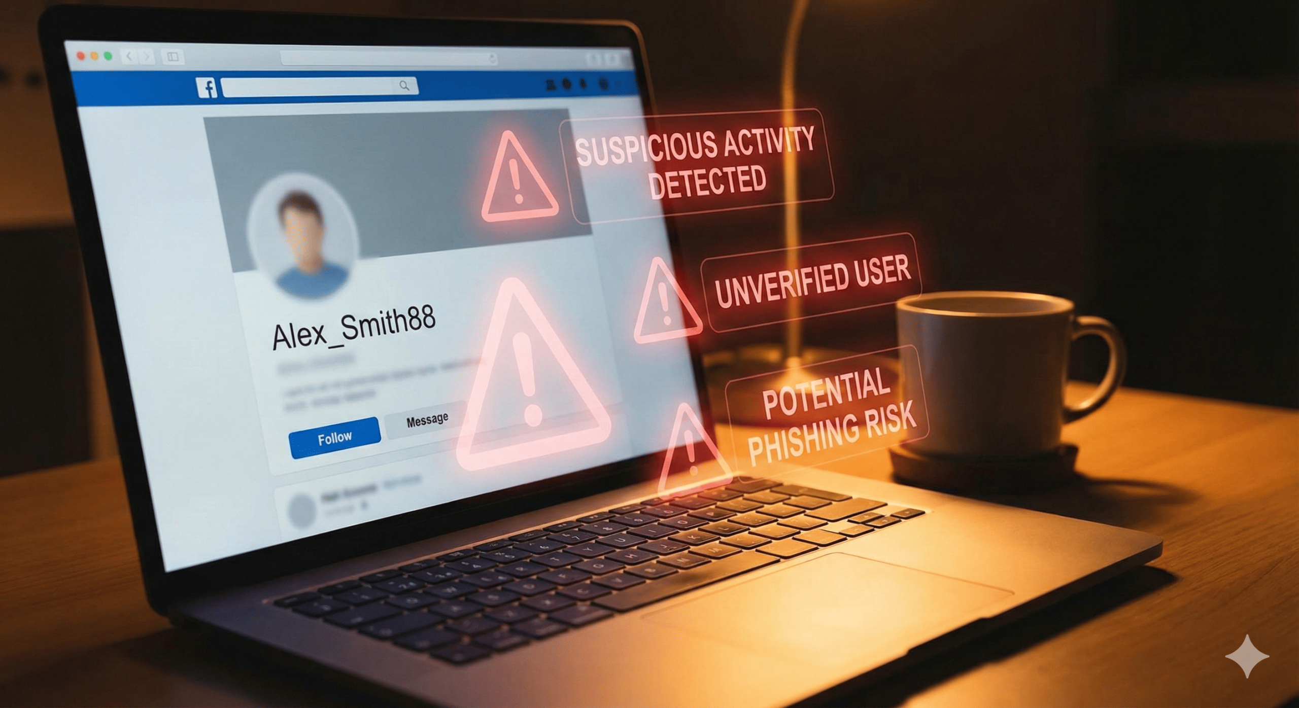 Person realizing they are talking to a scammer online